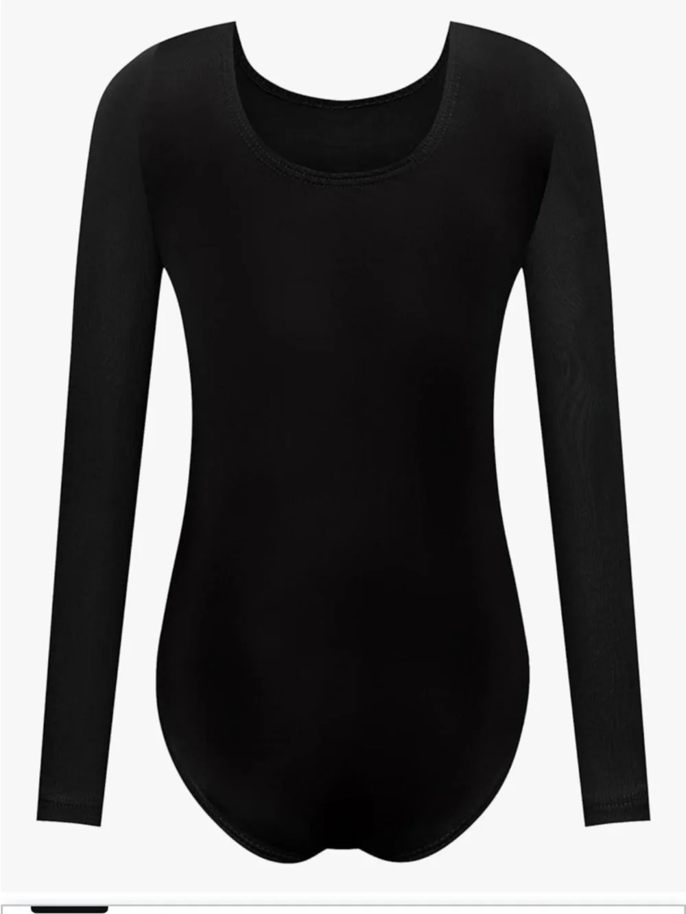 NWT Black Long Sleeve Gymnastics Leotard with Rhinestone Accents 2 to 3 years